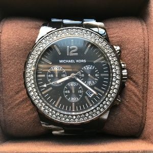 Michael Kors Black & White Ceramic Runway Watch